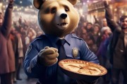 警察小熊，拿到工作的一半